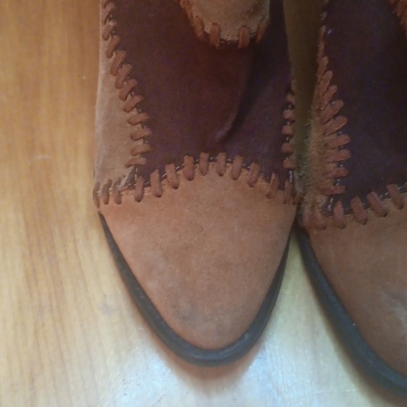 Musse & Cloud Patchwork Suede Ankle Boots - Brown and Tan - Picture 6 of 12